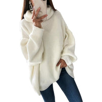 2019 New Women Casual Sweater Loose Turtleneck Sweater Women Knitwear Long Sleeve Female Autumn Pull Jumpers