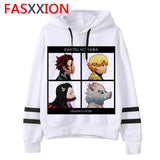 Demon Slayer cartoon men/women Hoodies Anime Unisex harajuku aesthetic 90s Sweatshirt ulzzang Graphic Casual male hood