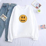 NEW JUSTIN BIEBER Drew House Pullover Hoodies Hip Hop Men Women Smiley face Logo Fleece Autumn Winter O-neck Jumper Sweatshirts