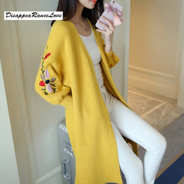 Women Long Sweater Cardigan Fashion Autumn Winter Long Sleeve Loose Thick Knitted Long Cardigan Women Sweaters Coats Pull Femme